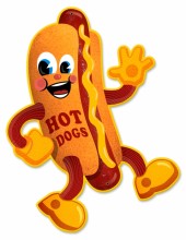 Retro Hot Dog Tin-Metal Sign