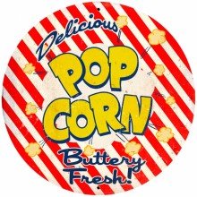 Retro Popcorn Tin-Metal Sign LARGE